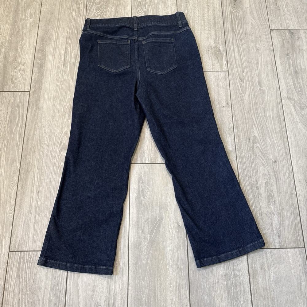 Spanx Jeans Kick Flare High Rise Cropped Tummy Shaping Blue Denim Plus Size 1X - Picture 4 of 10